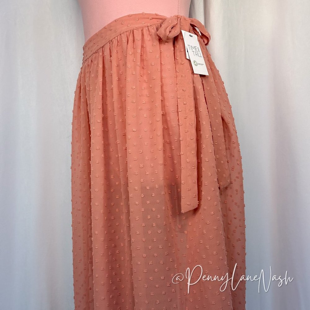 NWT Time and Tru Swiss Dot Skirt Cover Up Old Rose - Picture 4 of 9